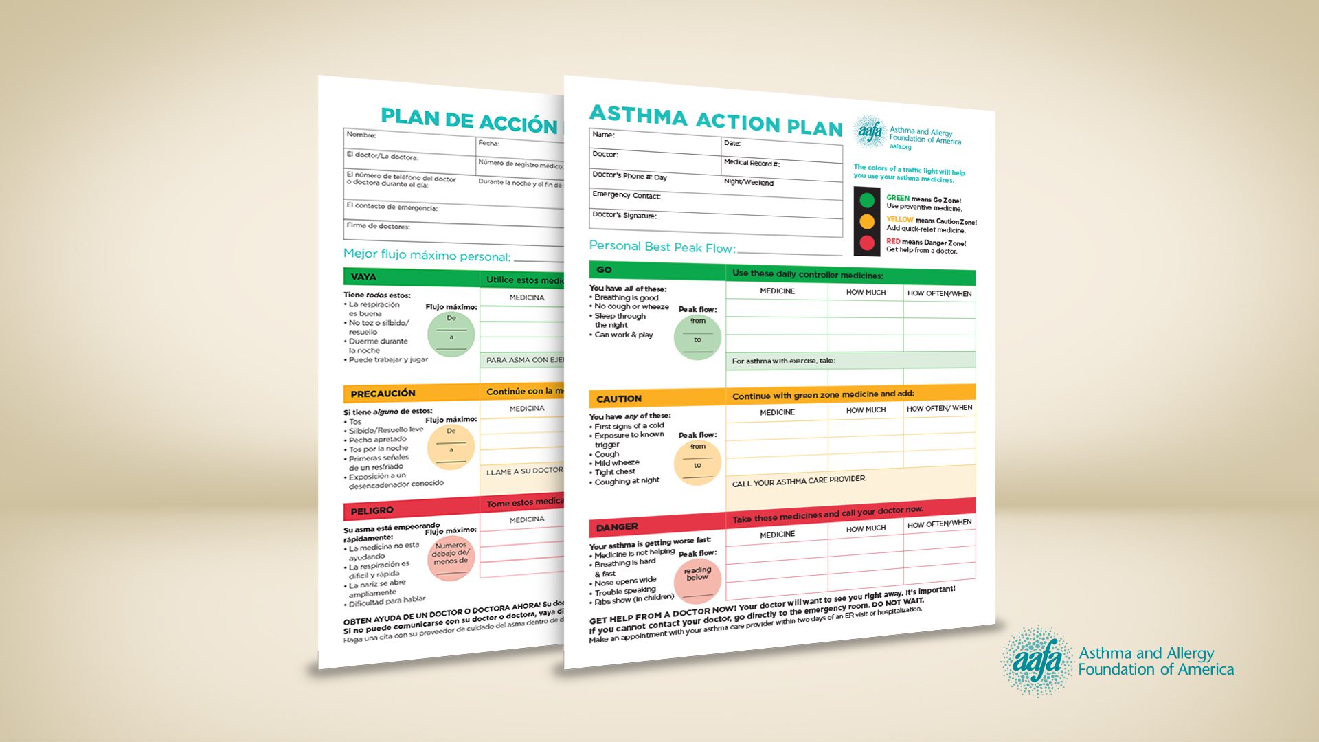 English and Spanish Asthma Action Plans
